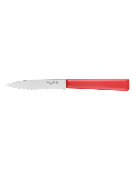 Opinel Les Essentiels + n°313 paring knife 10cm serrated blade red polymer handle