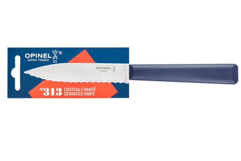 Opinel Les Essentiels + n°313 skalkniv 10cm tandat blad blått polymerhandtag