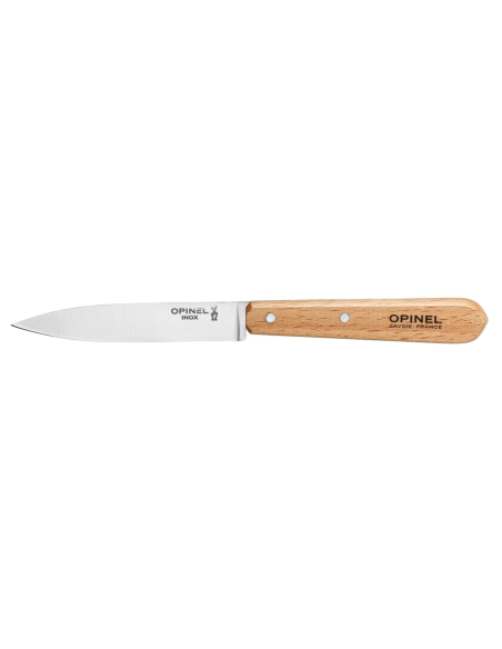 Opinel Spickmesser Nr. 112 mit 10 cm langer, rostfreier Klinge und Griff aus Buchenholz