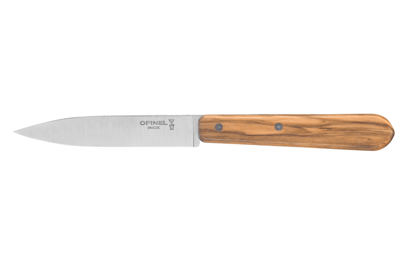 Sett med 4 Opinel Les Essentiels Olivier-kniver med håndtak i oliventre
