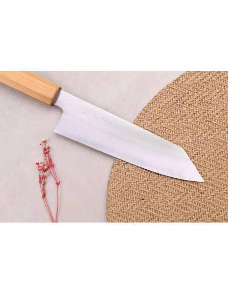 santoku mes kersenplukker 18cm japonais artisanaal Hado Ginsan
