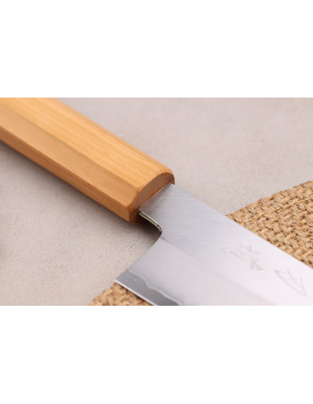 faca santoku de cerejas de 18 cm japonês artesanal Hado Ginsan