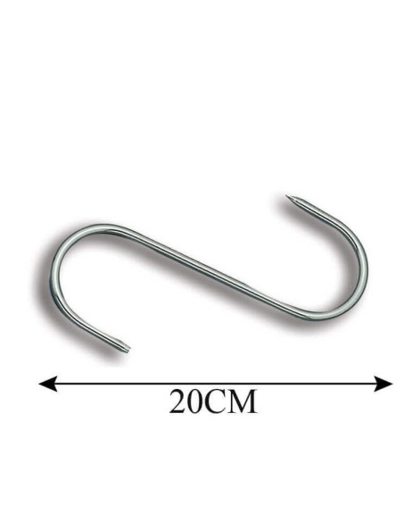Caixa de 10 ganchos para carne Bargoin de 20 cm, capacidade para 140 kg