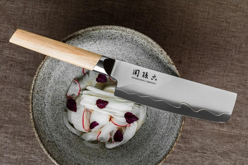 Nakiri Kai Seki Magoroku Samengesteld Mes 16,5cm lemmet