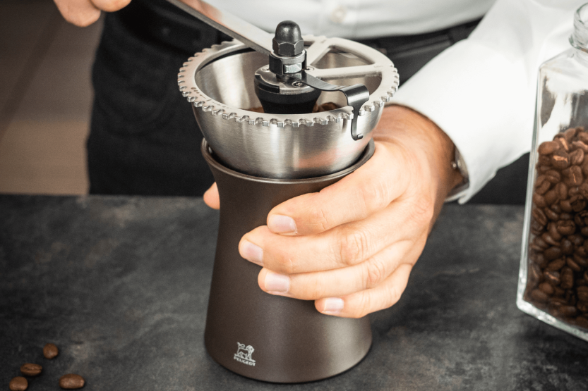 Molinillo de café manual Peugeot Kronos en acero inoxidable / polímero negro 19cm