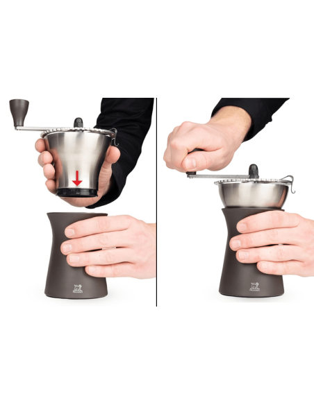 Molinillo de café manual Peugeot Kronos en acero inoxidable / polímero negro 19cm