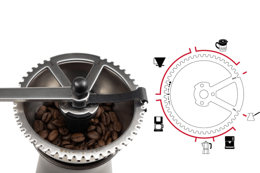 Molinillo de café manual Peugeot Kronos en acero inoxidable / polímero negro 19cm