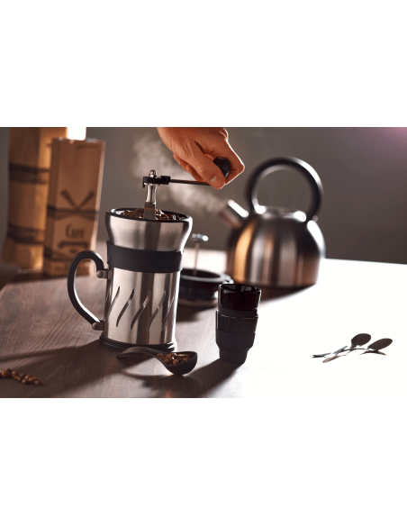 2 i 1 Peugeot Paris Press kaffekvarn och kaffebryggare med kolv i rostfritt stål / ABS 15cm