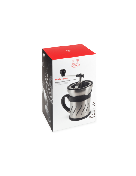 2 in 1 Peugeot Paris Press kahvimylly ja kahvinkeitin ruostumatonta terästä / ABS 15cm