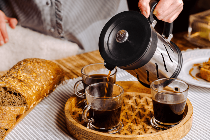 2 i 1 Peugeot Paris Press kaffekvarn och kaffebryggare med kolv i rostfritt stål / ABS 15cm