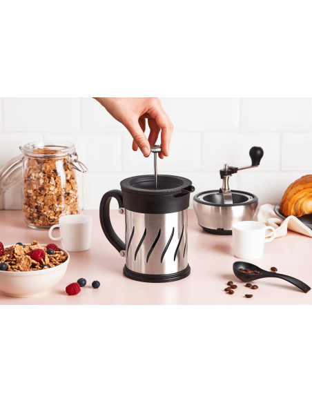 2 i 1 Peugeot Paris Press kaffekvern og stempelkaffetrakter i rustfritt stål / ABS 15 cm