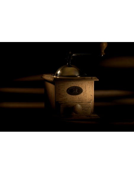 Peugeot Antique manual coffee grinder in weathered beech 21cm
