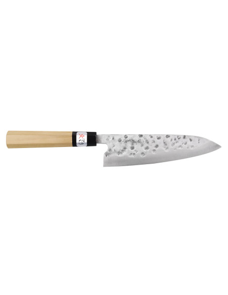 Faca de chef japonesa Fujiwara Maboroshi 18 cm feita à mão com cabo de magnólia