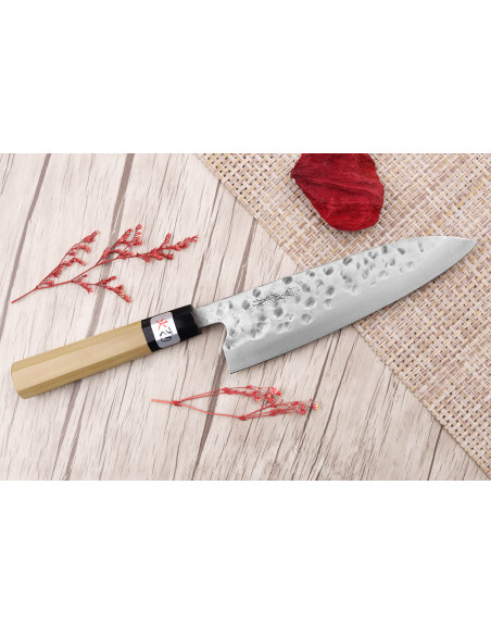 Fujiwara Maboroshi 18cm japanilainen käsintehty kokki ' s veitsi magnolia kahva