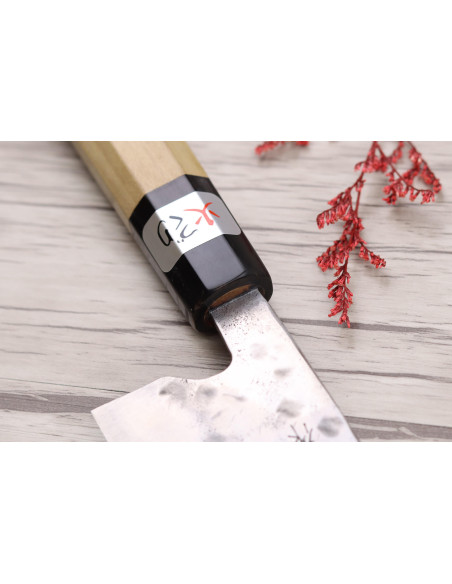 Faca de chef japonesa Fujiwara Maboroshi 18 cm feita à mão com cabo de magnólia