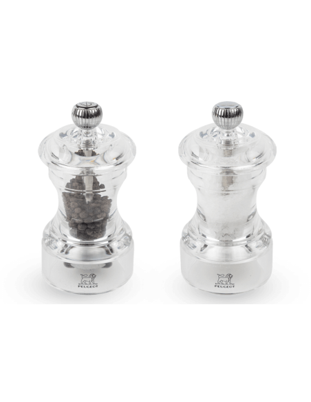 Peugeot Bistro 10 cm akryl duo-sett med manuelle pepper- og tørrsaltkverner