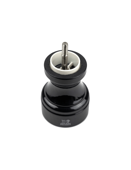 Molinillo de sal en seco manual Peugeot Bistro de madera de haya lacada en negro 10cm