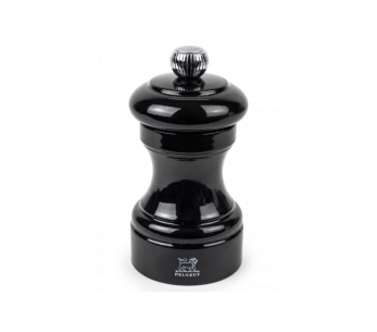 Molinillo de sal en seco manual Peugeot Bistro de madera de haya lacada en negro 10cm