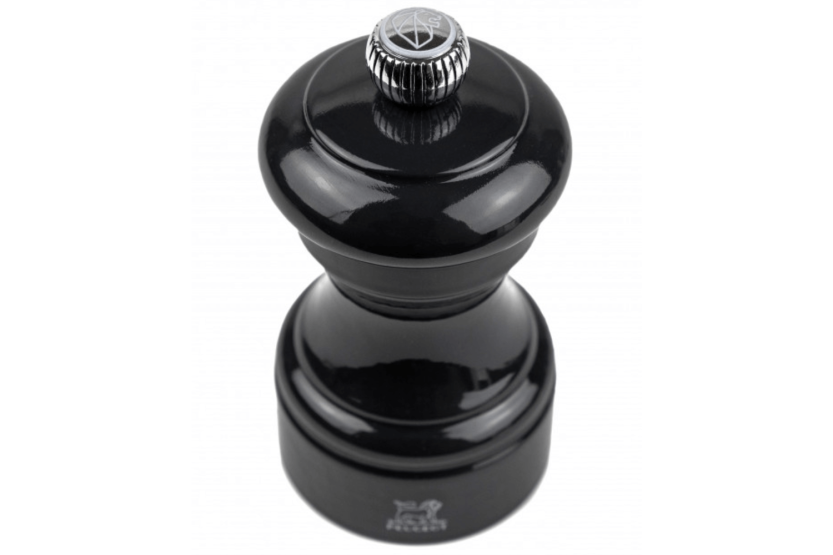 Molinillo de sal en seco manual Peugeot Bistro de madera de haya lacada en negro 10cm