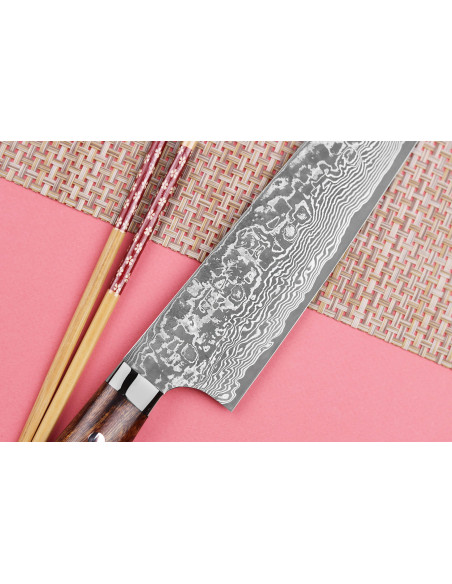 Coltello da chef giapponese Takeshi Saji R2 Damas Mosaïque 24 cm