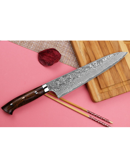 Takeshi Saji R2 Damas Mosaïque Japanilainen kokkiveitsi 24cm