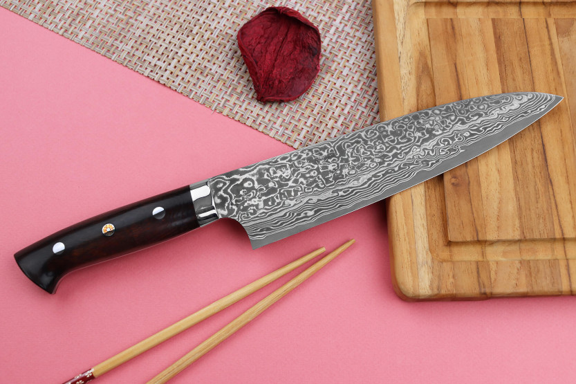 Takeshi Saji R2 Damas Mosaïque Japanese chef ' s knife 21cm