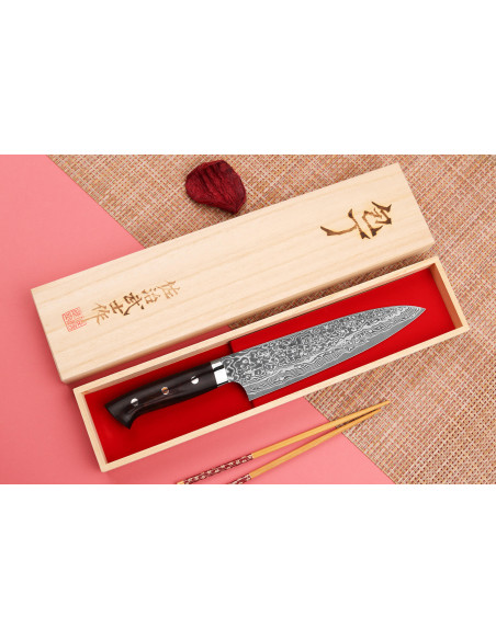 Takeshi Saji R2 Damas Mosaïque Japanese chef ' s knife 21cm