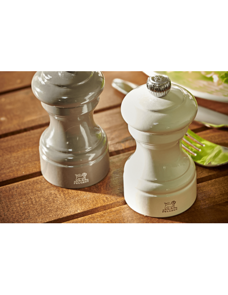 Peugeot Bistro handmatige zoutmolen in parelgrijs gelakt beukenhout 10cm