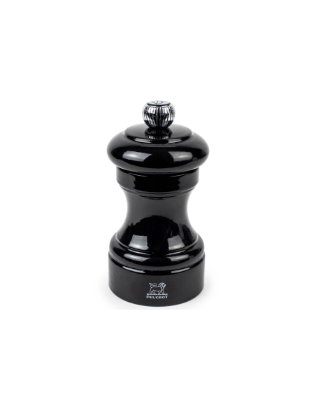 Molinillo de pimienta manual Peugeot Bistro en madera de haya lacada negra 10cm