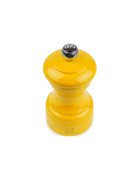 Moinho de pimenta manual Peugeot Bistro em madeira de faia lacada a amarelo açafrão 10cm