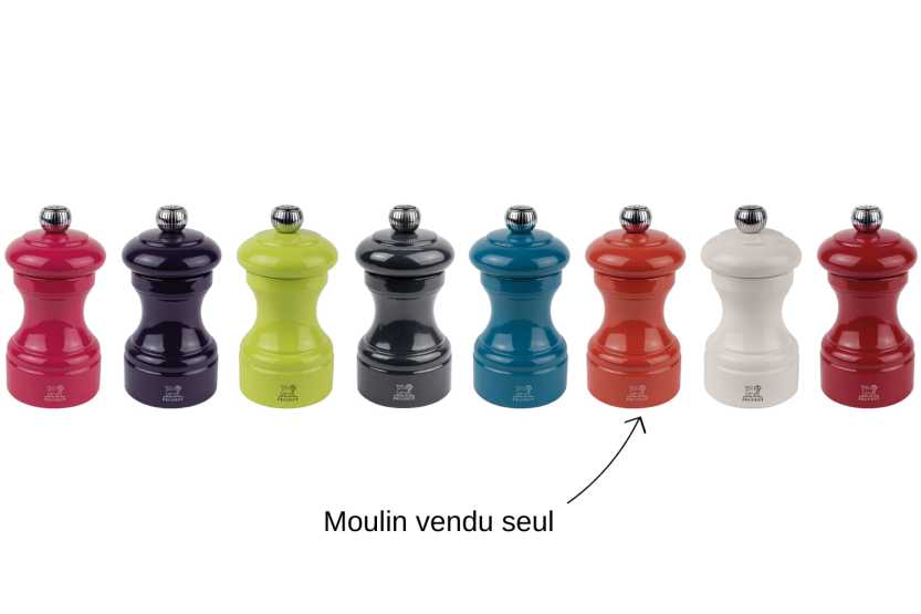 Peugeot Bistro manuelle Trocken-Salzmühle aus terracottafarben lackiertem Buchenholz 10cm