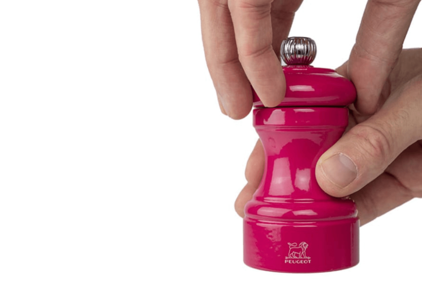 Peugeot Bistro manual pepper mill in candy pink lacquered beechwood 10cm