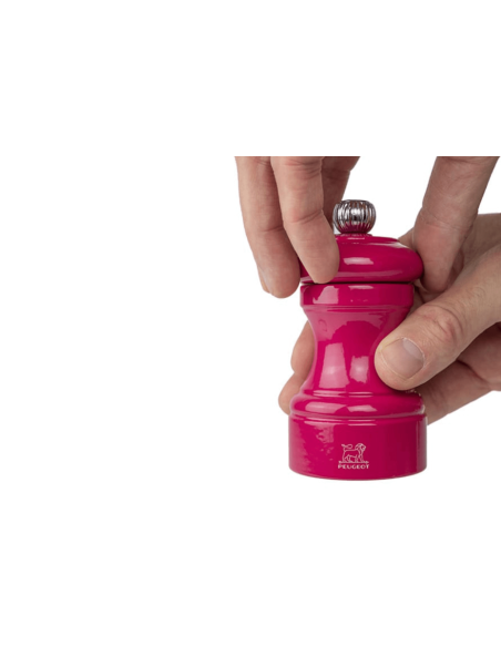 Peugeot Bistro manual pepper mill in candy pink lacquered beechwood 10cm