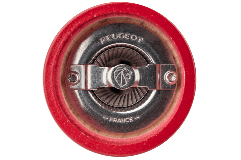 Peugeot Bistro manual dry salt mill in passion red lacquered wood 10cm