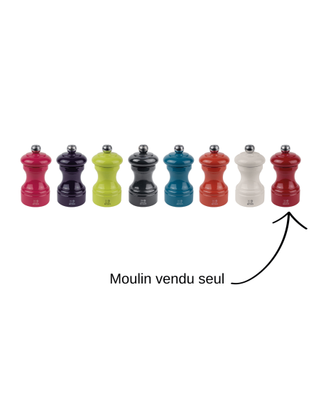 Peugeot Bistro manual dry salt mill in passion red lacquered wood 10cm