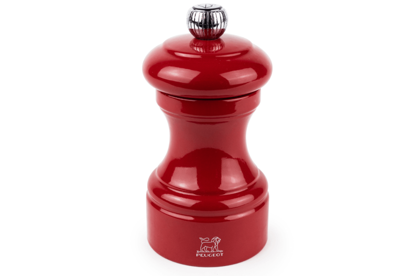 Peugeot Bistro manuelle Trocken-Salzmühle aus Holz, lackiert in Passionsrot 10cm