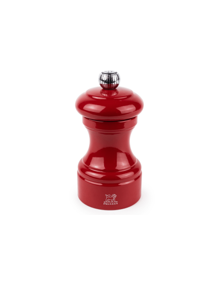 Peugeot Bistro manuelle Trocken-Salzmühle aus Holz, lackiert in Passionsrot 10cm