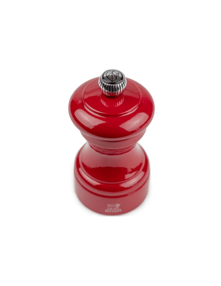 Peugeot Bistro manuelle Trocken-Salzmühle aus Holz, lackiert in Passionsrot 10cm