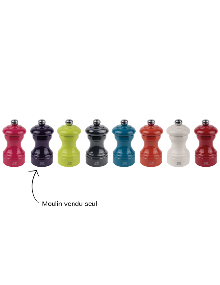 Molinillo de pimienta manual Peugeot Bistro en madera lacada berenjena 10cm