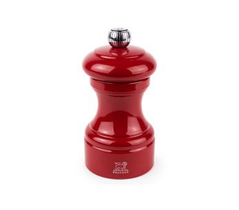 Moinho de pimenta manual Peugeot Bistro em faia lacada vermelho paixão 10cm