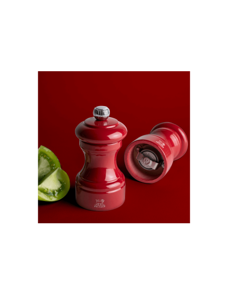Peugeot Bistro manual pepper mill in passion red lacquered beech 10cm