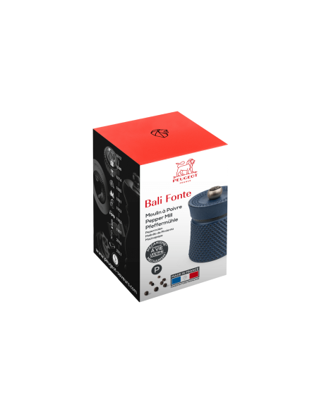 Peugeot Bali Fonte blue cast iron manual pepper mill 8cm