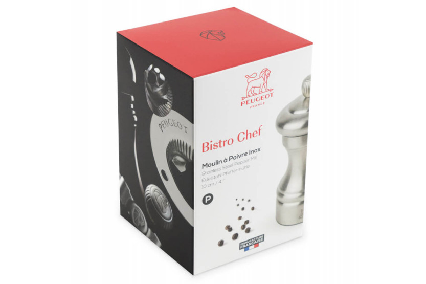 Peugeot Bistro Chef manuel peberkværn i rustfrit stål 10 cm