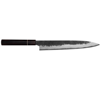 Naoki Mazaki WS2 Preto Nashiji 24cm sujihiki faca japonesa feita à mão