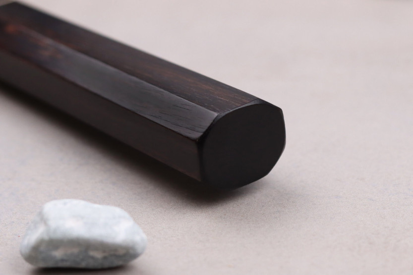 Naoki Mazaki WS2 Zwart Nashiji 24cm Japans handgemaakt sujihiki mes