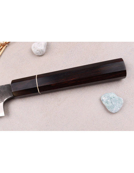 Naoki Mazaki WS2 Black Nashiji 24cm japansk handgjord sujihikikniv