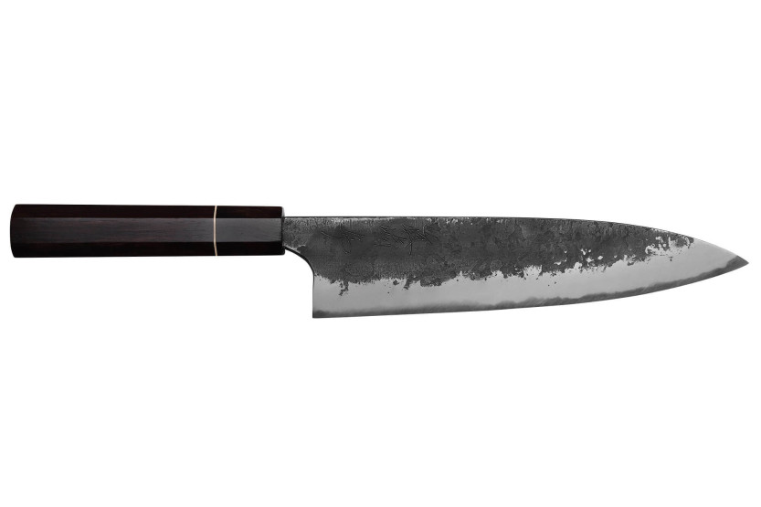 Naoki Mazaki WS2 Black Nashiji 21cm Japanese handmade gyuto knife