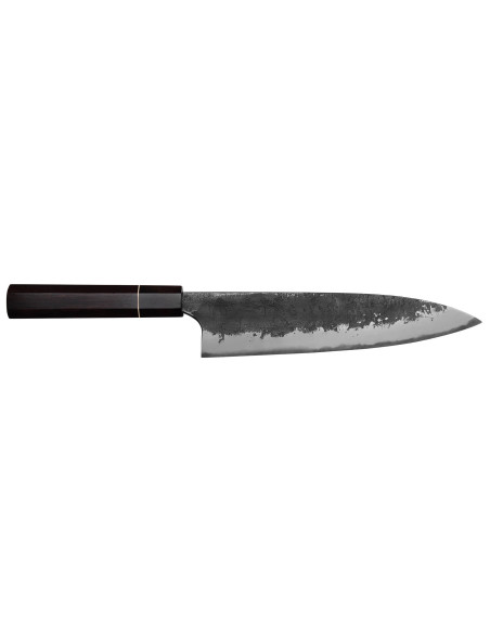 Faca gyuto japonesa Naoki Mazaki WS2 Black Nashiji 21cm feita à mão