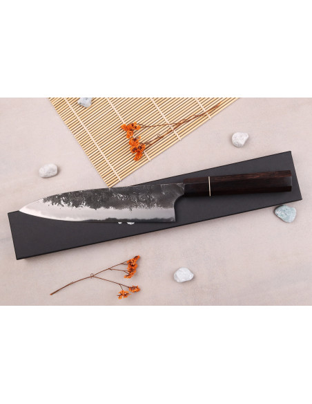 Gyuto-Messer 21cm japanisch handgefertigt Naoki Mazaki WS2 Black Nashiji