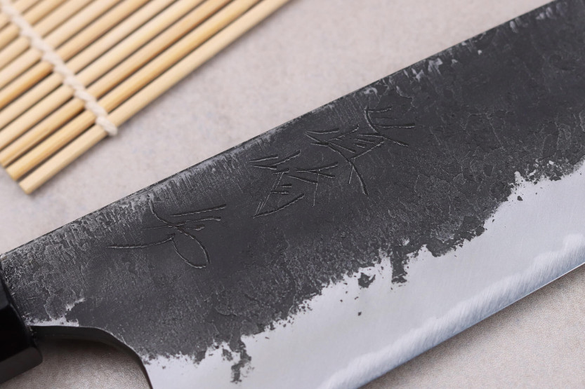 Naoki Mazaki WS2 Black Nashiji 21cm Japanese handmade gyuto knife